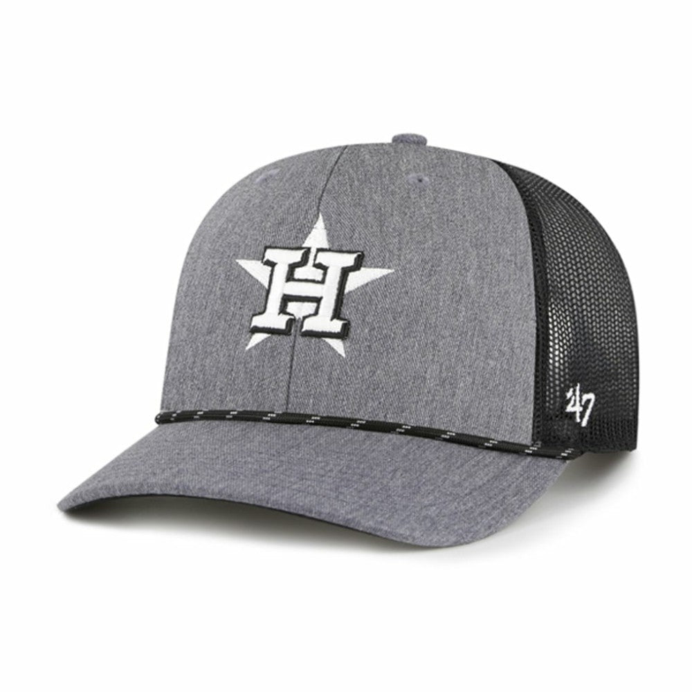 Houston Astros Carbon Rope Trucker Adjustable Hat Charcoal