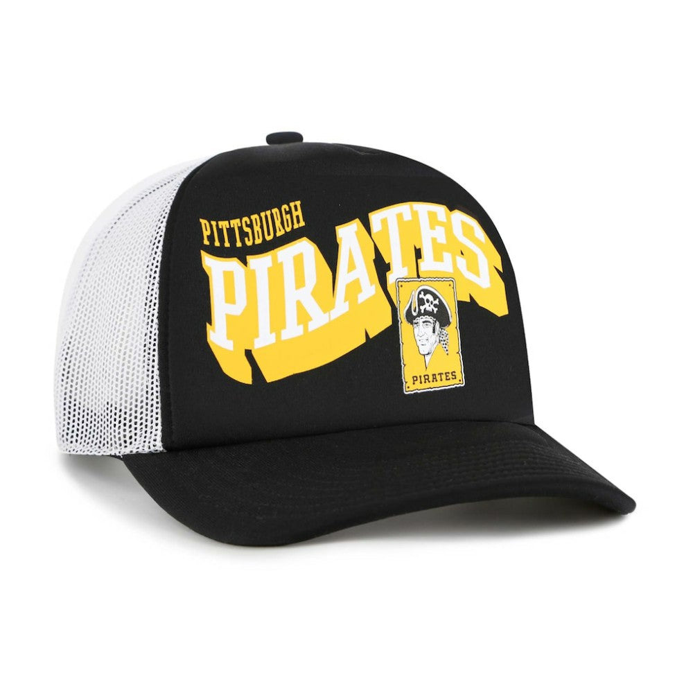 Pittsburgh Pirates Meander Foam Trucker Snapback Hat Black
