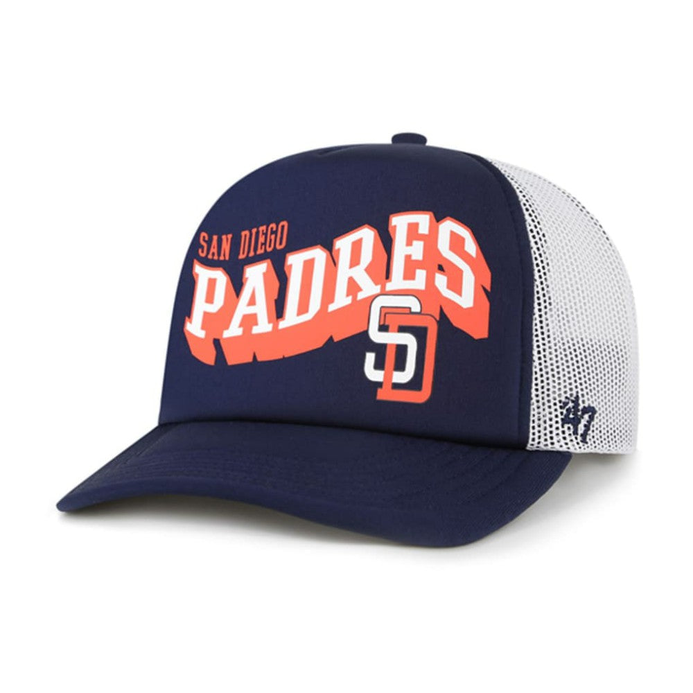 San Diego Padres Meander Foam Trucker Snapback Hat Navy