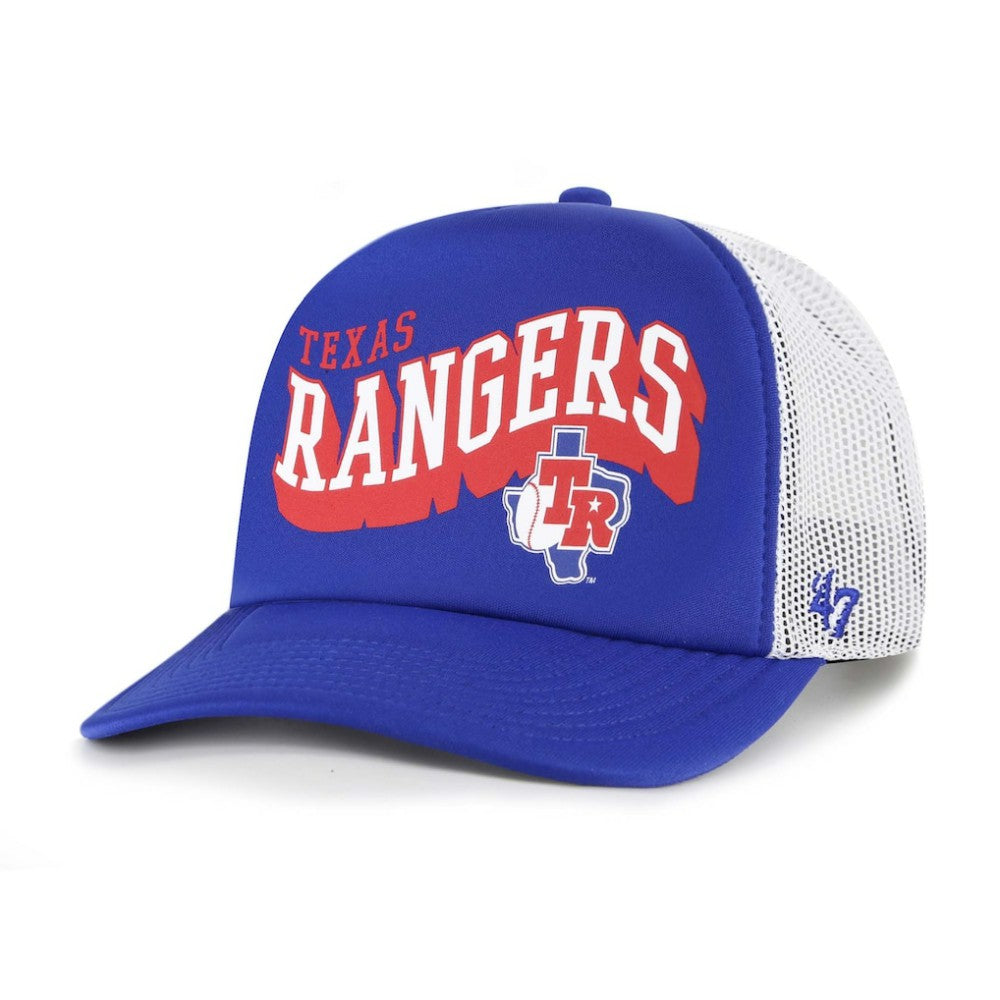Texas Rangers Meander Foam Trucker Snapback Hat Royal