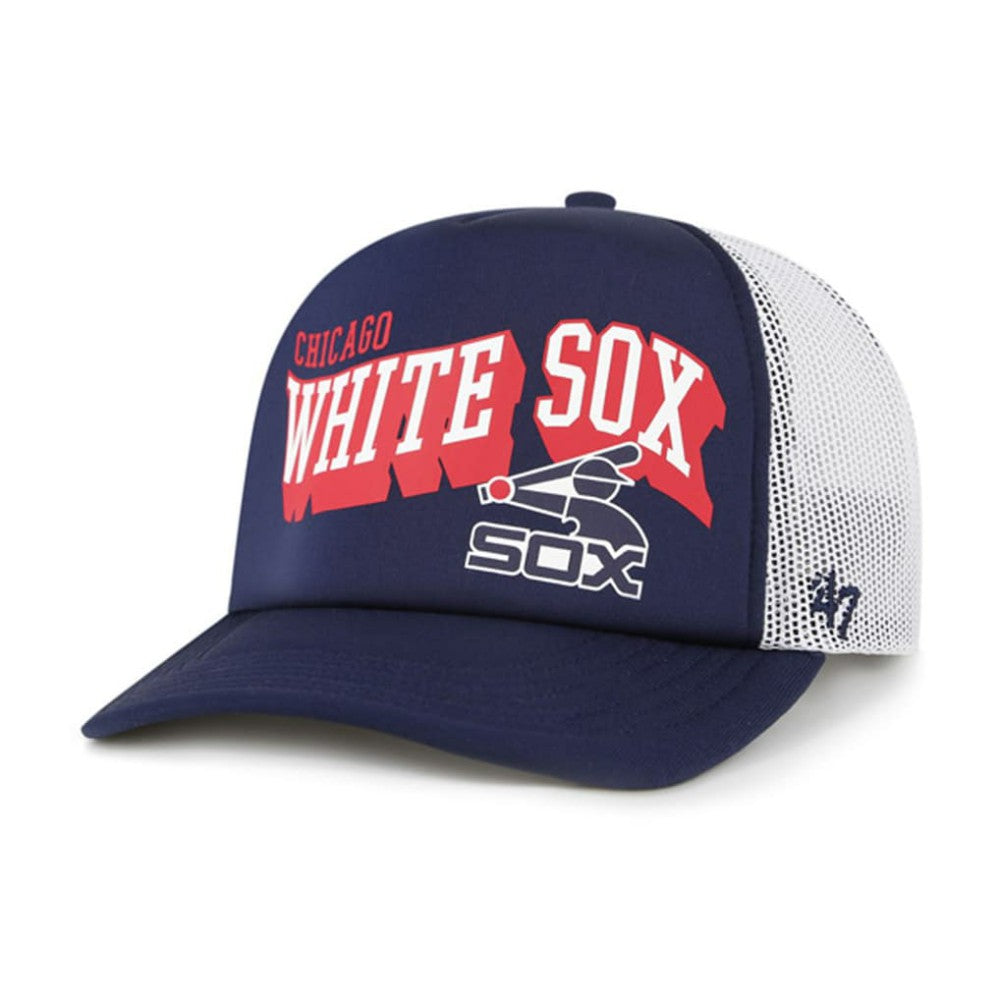 Chicago White Sox Meander Foam Trucker Snapback Hat Navy