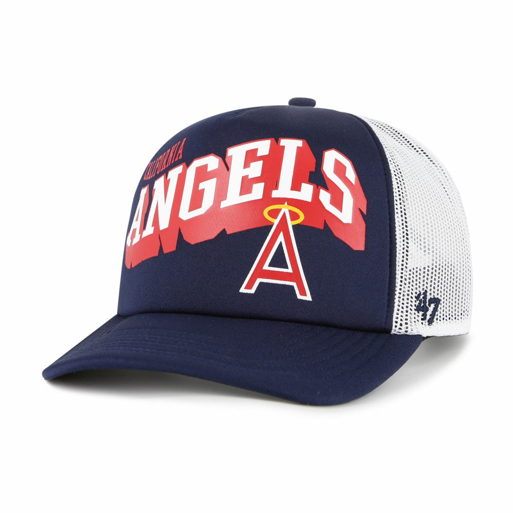Los Angeles Angels Meander Foam Trucker Snapback Hat Navy