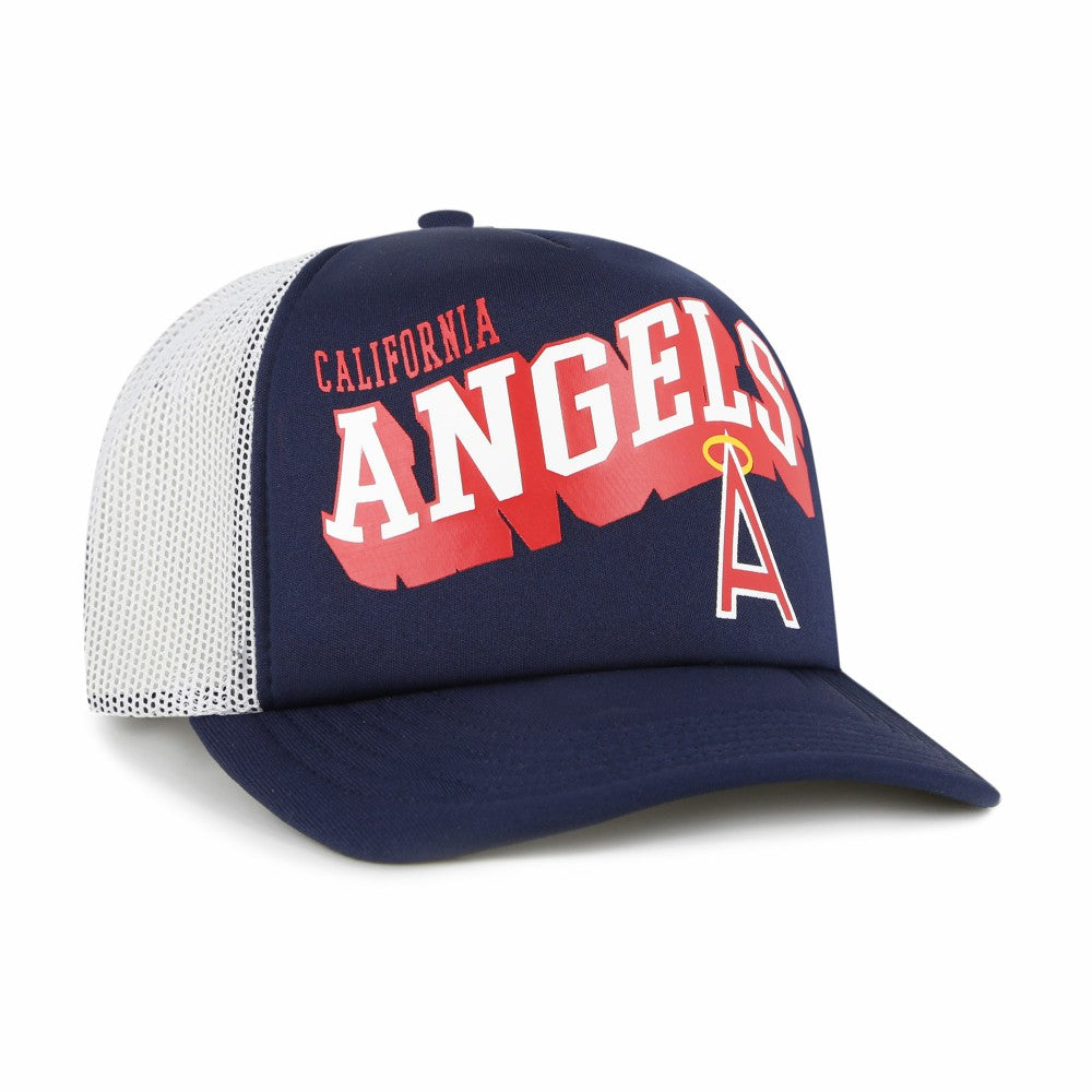 Los Angeles Angels Meander Foam Trucker Snapback Hat Navy