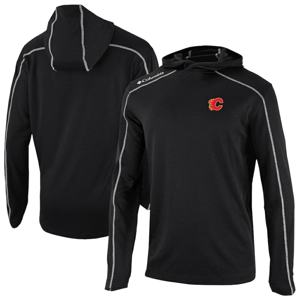 Calgary Flames Columbia Shotgun Omni-Wick Pullover Hoodie - Black Hoodies
