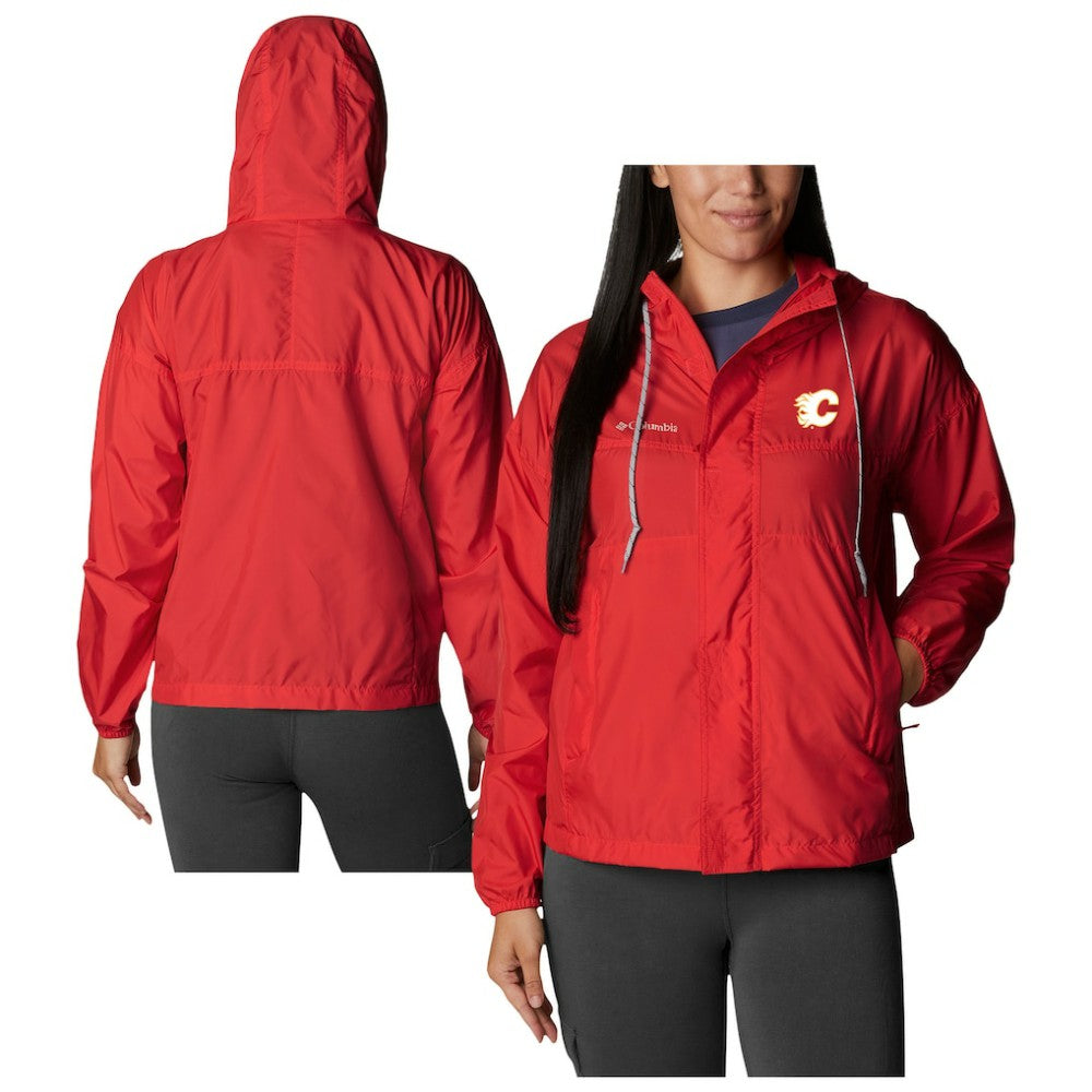 Calgary Flames Columbia Women's Flash Challenger Omni-Wick Hoodie Full-Zip Windbreaker - Red Hoodies