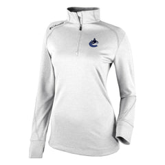 Vancouver Canucks Columbia Women's Omni-Wick Shotgun 2.0 Quarter-Zip Pullover Top - White Pullover