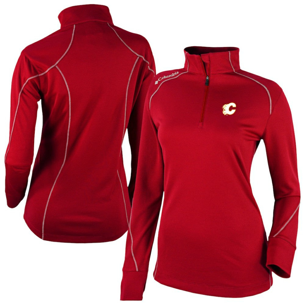 Calgary Flames Columbia Women's Omni-Wick Shotgun 2.0 Quarter-Zip Pullover Top - Red Pullover
