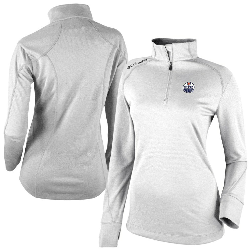Edmonton Oilers Columbia Women's Omni-Wick Shotgun 2.0 Quarter-Zip Pullover Top - White Pullover