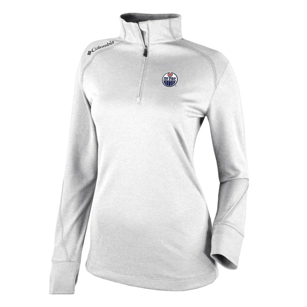 Edmonton Oilers Columbia Women's Omni-Wick Shotgun 2.0 Quarter-Zip Pullover Top - White Pullover