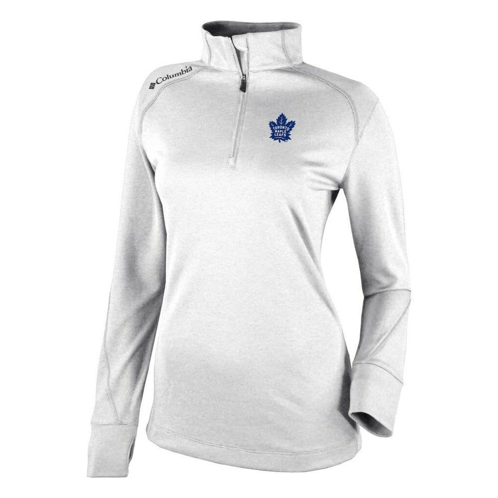 Toronto Maple Leafs Columbia Women's Omni-Wick Shotgun 2.0 Quarter-Zip Pullover Top - White Pullover
