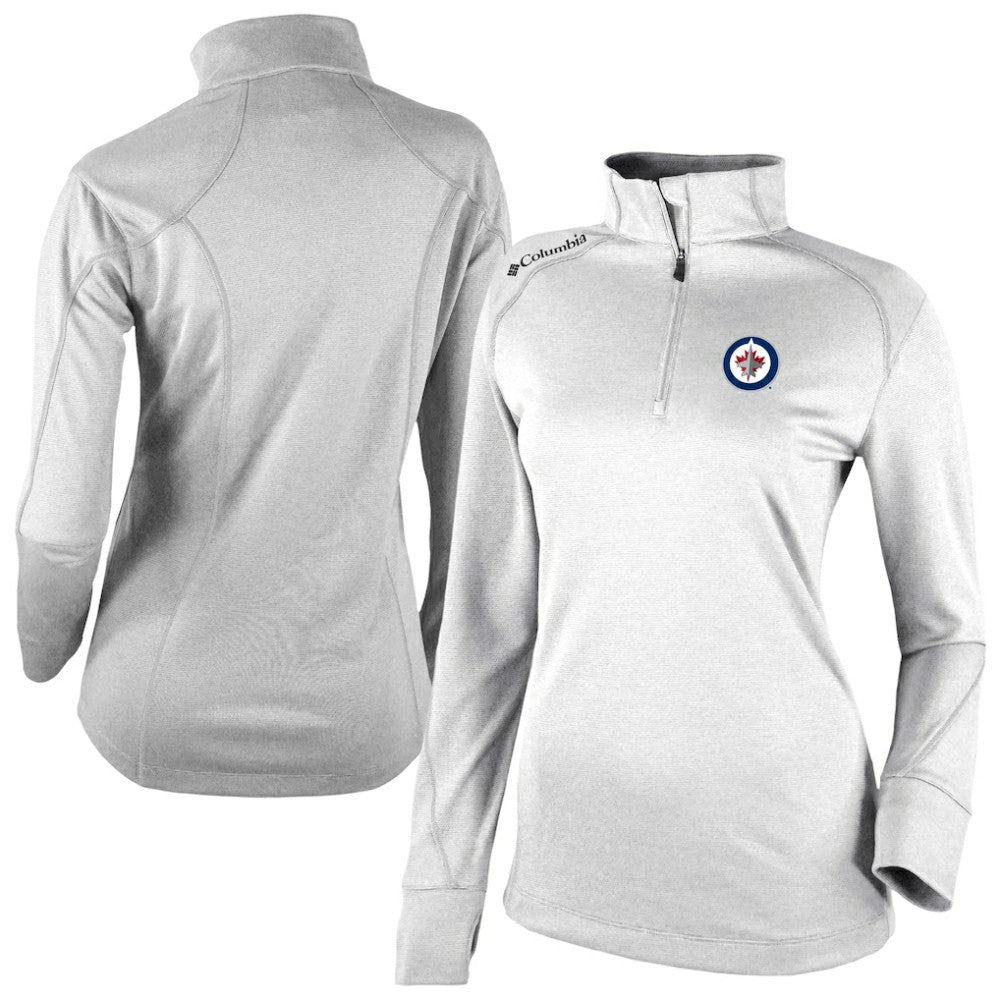 Winnipeg Jets Columbia Women's Omni-Wick Shotgun 2.0 Quarter-Zip Pullover Top - White Pullover