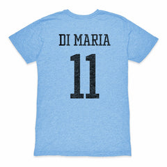 Angel Di Maria Argentina National Team 1863FC Retro Player Tri-Blend T-Shirt - Light Blue sale
