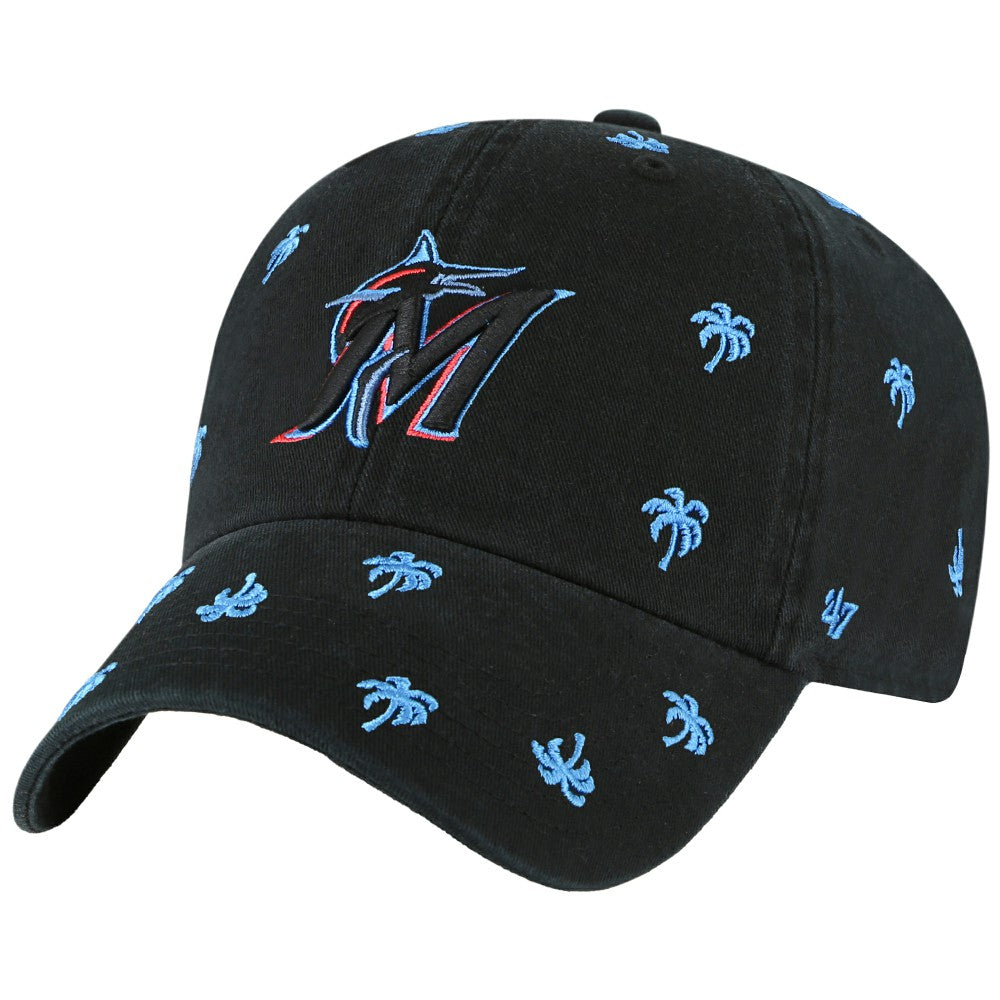 Miami Marlins Women's Confetti Clean Up Adjustable Hat Black