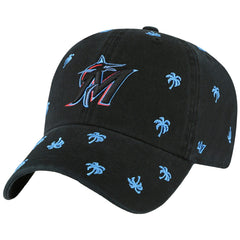 Miami Marlins Women's Confetti Clean Up Adjustable Hat Black