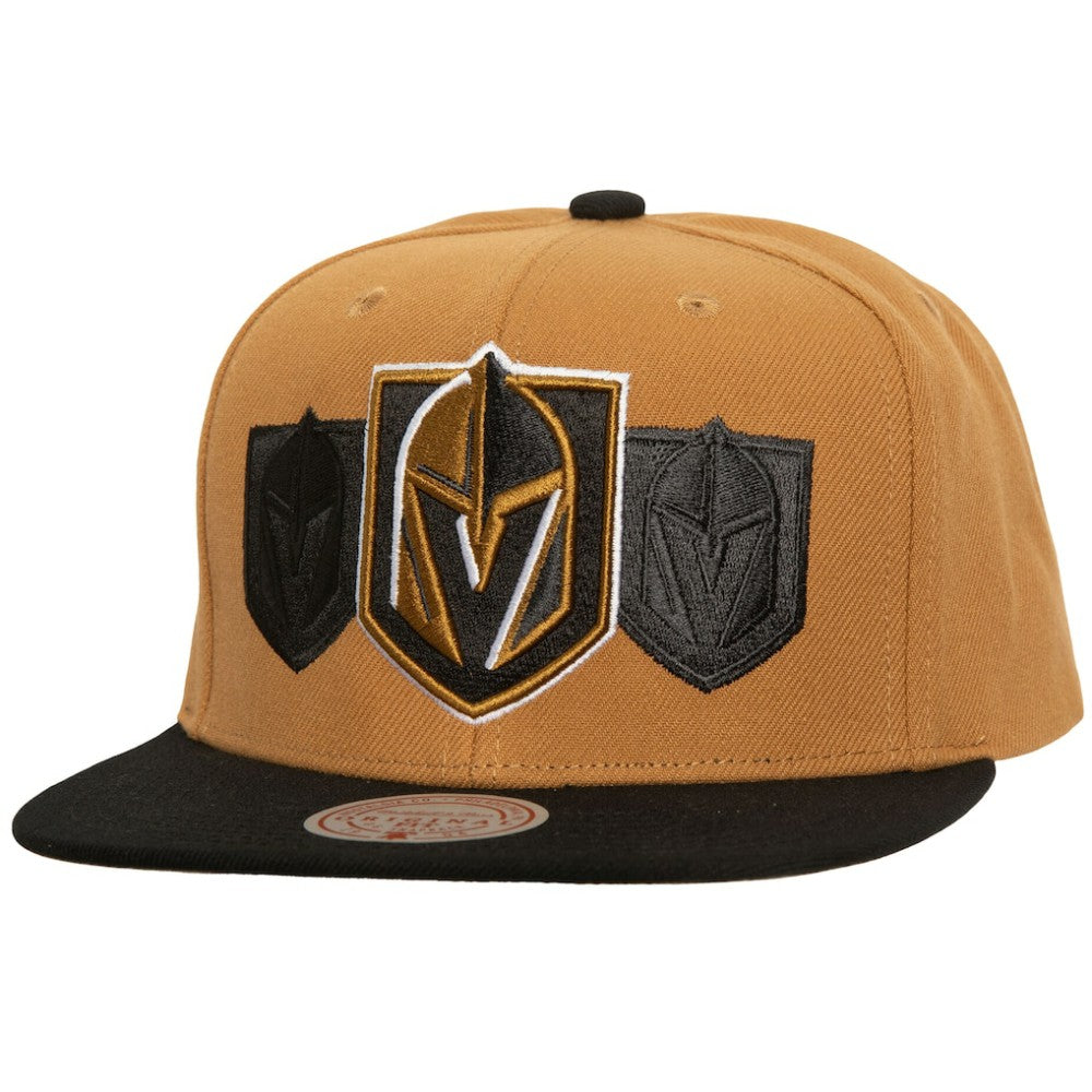 Vegas Golden Knights Mitchell & Ness Soul Triple Up Snapback Hat - Gold Hats