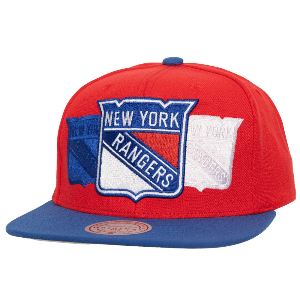 New York Rangers Mitchell & Ness Soul Triple Up Snapback Hat - Red Hats