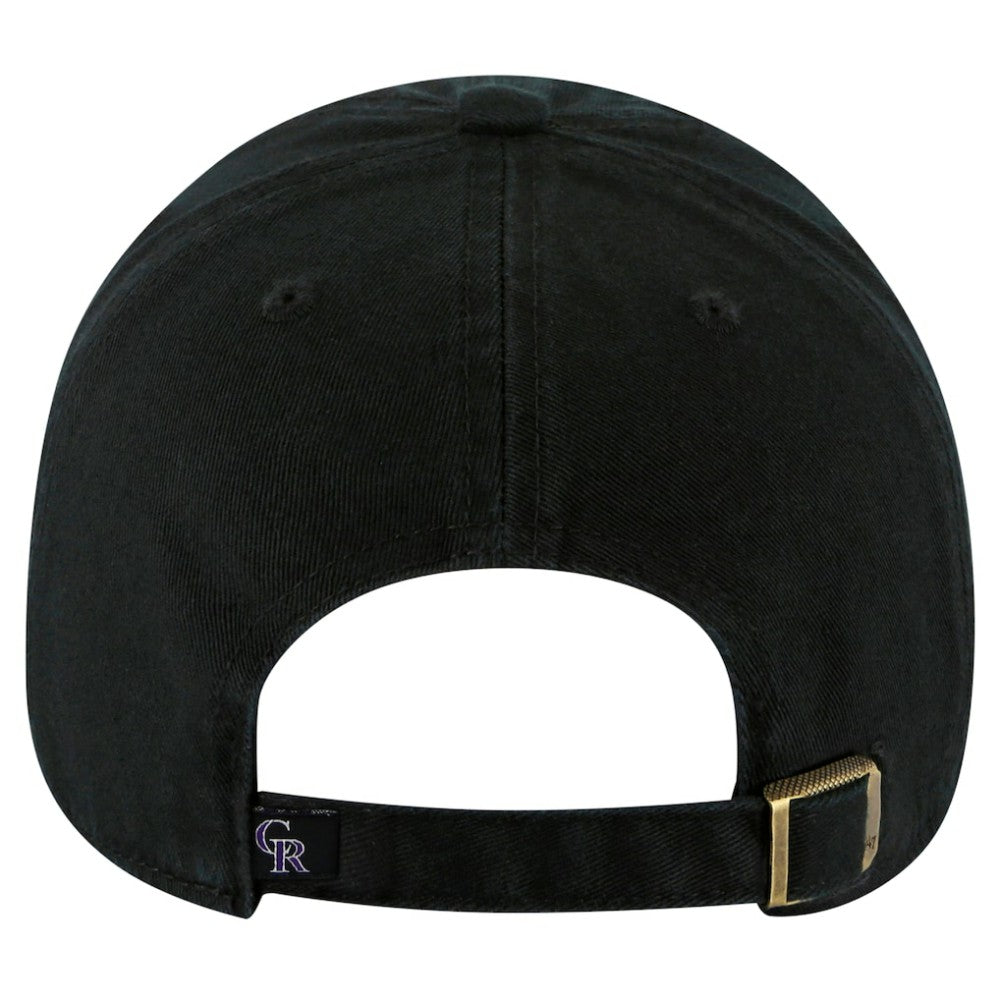 Colorado Rockies Youth Clean Up Adjustable Hat Black