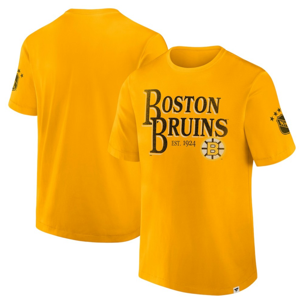 Boston Bruins Fanatics Decades Collection Made To Last T-Shirt - Yellow T-shirts