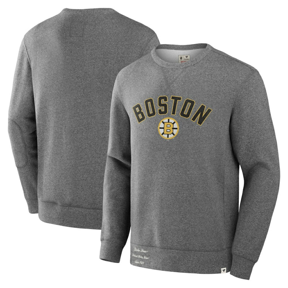 Boston Bruins Fanatics Decades Collection Legendary Fleece Pullover Sweatshirt - Heather Gray Sweatshirts