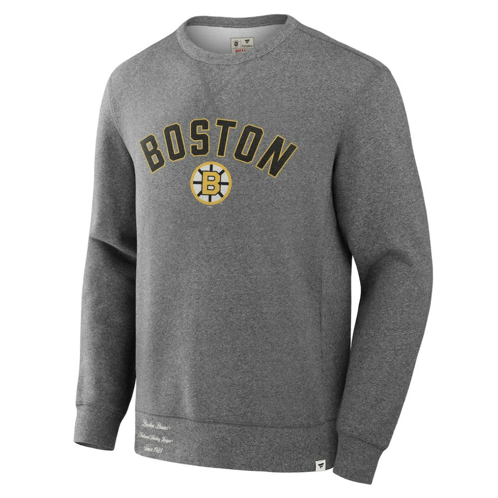 Boston Bruins Fanatics Decades Collection Legendary Fleece Pullover Sweatshirt - Heather Gray Sweatshirts