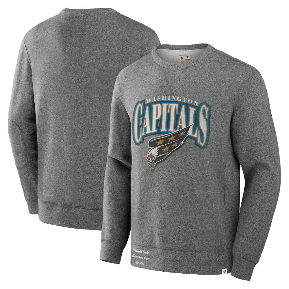 Washington Capitals Fanatics Decades Collection Legendary Fleece Pullover Sweatshirt - Heather Gray Sweatshirts