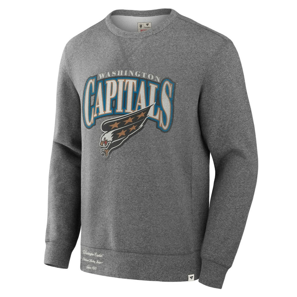 Washington Capitals Fanatics Decades Collection Legendary Fleece Pullover Sweatshirt - Heather Gray Sweatshirts