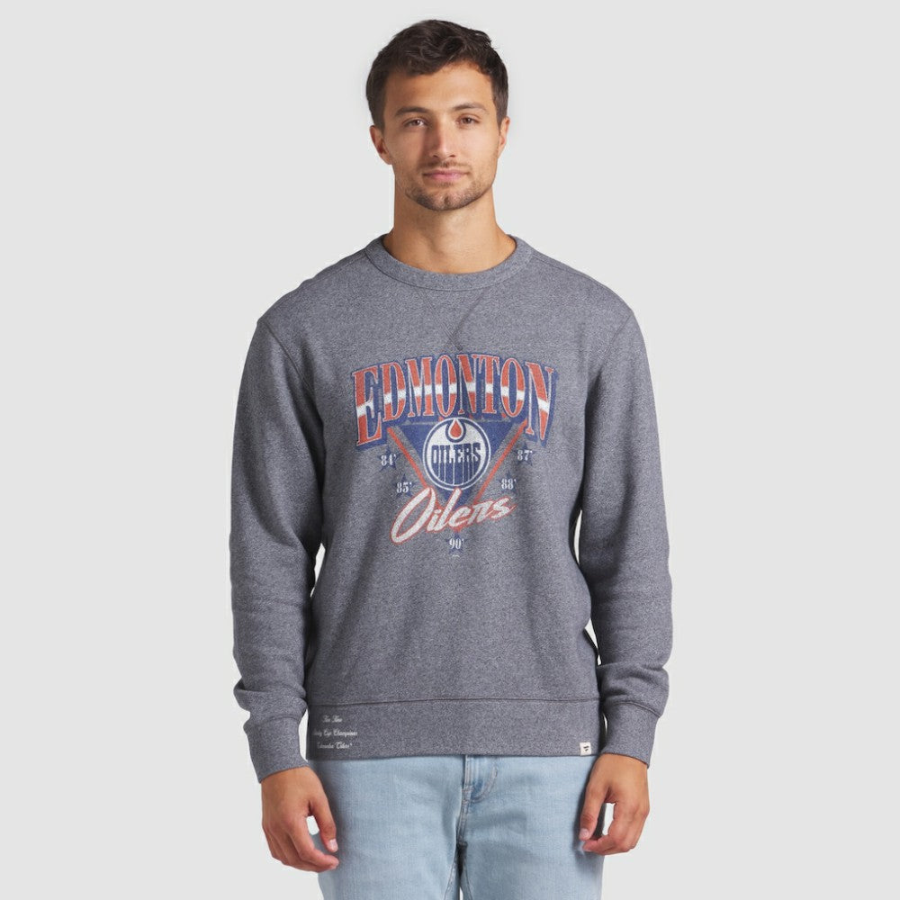 Edmonton Oilers Fanatics Decades Collection Legendary Fleece Pullover Sweatshirt - Heather Gray Sweatshirts