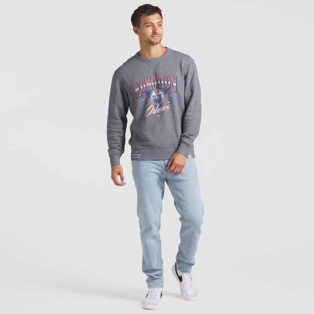 Edmonton Oilers Fanatics Decades Collection Legendary Fleece Pullover Sweatshirt - Heather Gray Sweatshirts