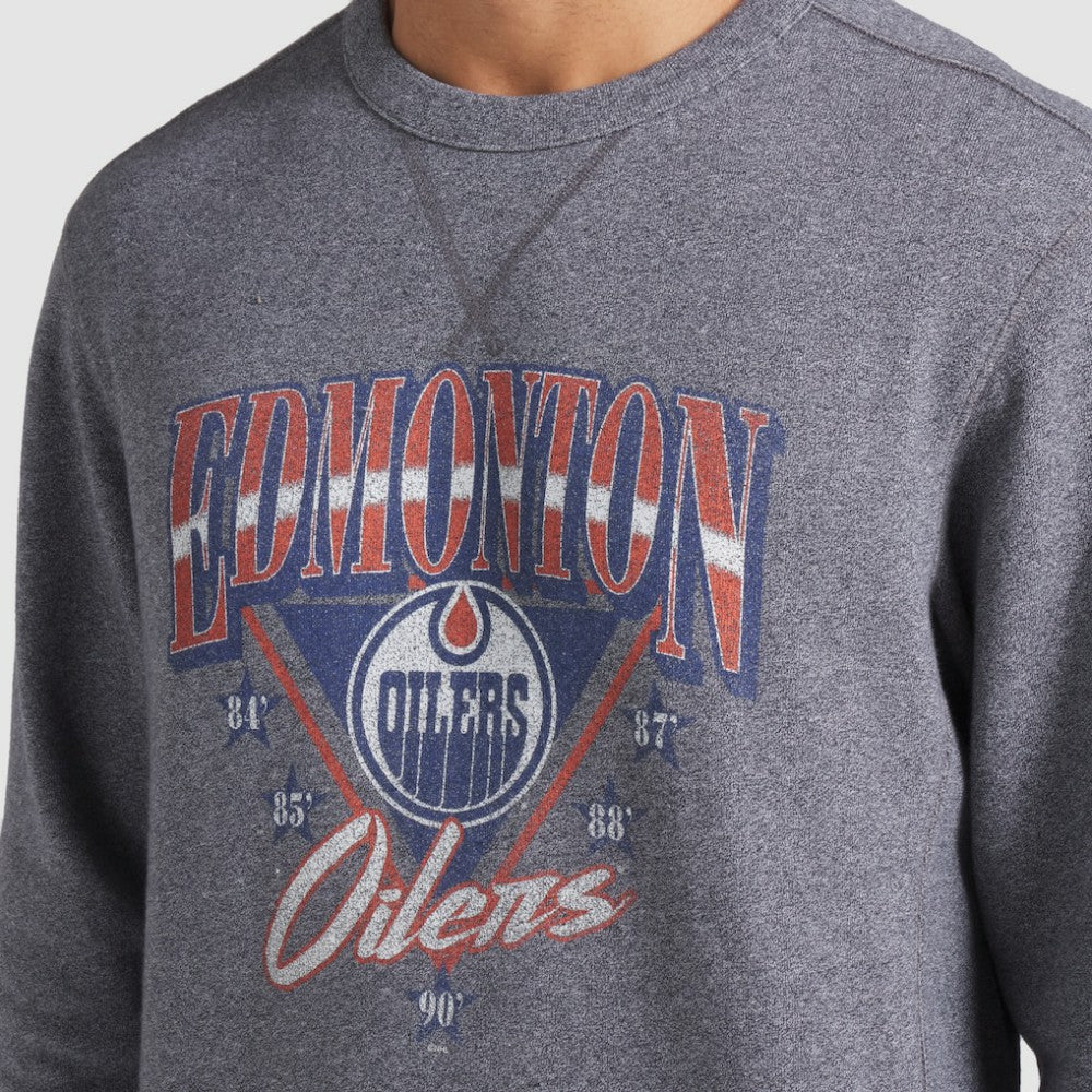 Edmonton Oilers Fanatics Decades Collection Legendary Fleece Pullover Sweatshirt - Heather Gray Sweatshirts