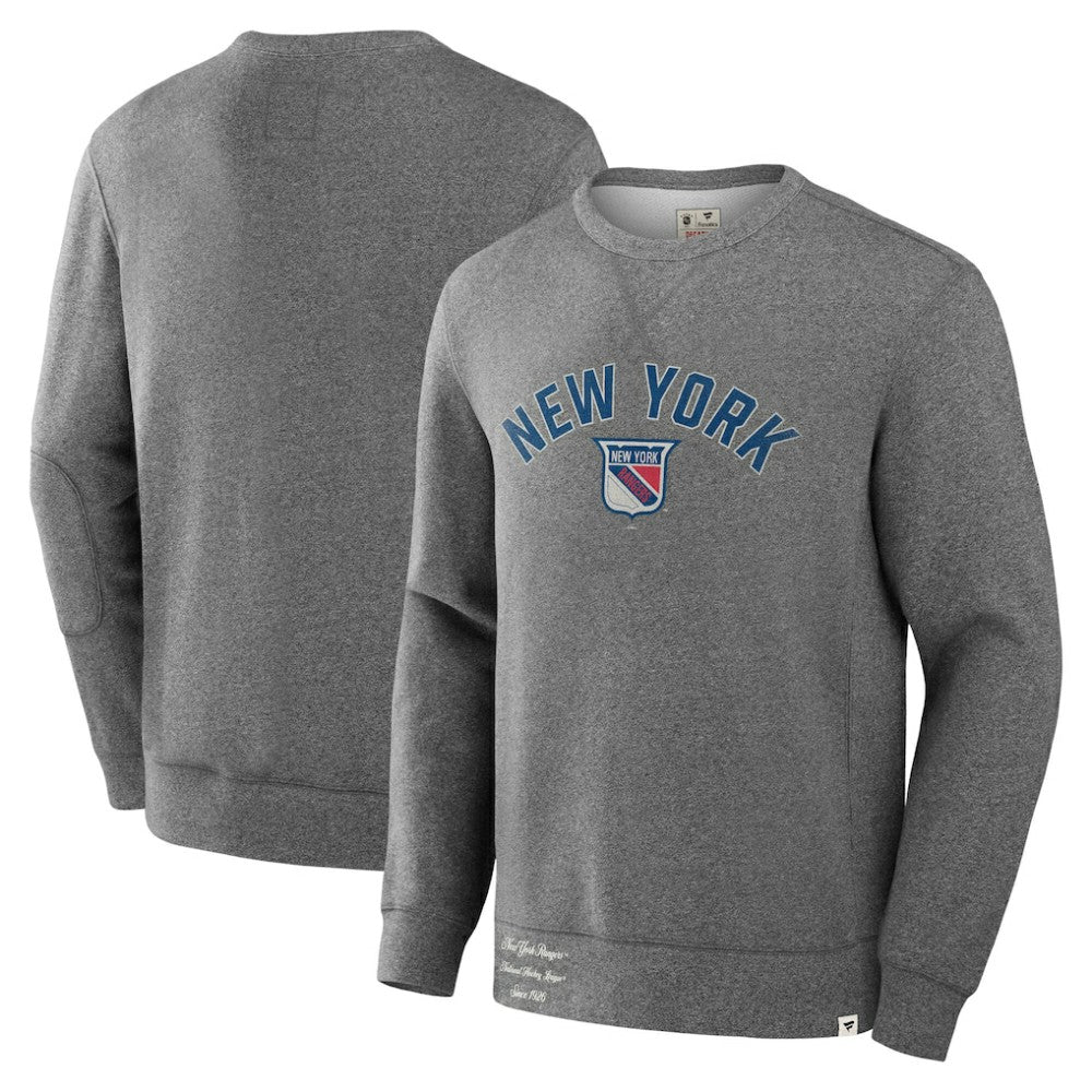 New York Rangers Fanatics Decades Collection Legendary Fleece Pullover Sweatshirt - Heather Gray Sweatshirts