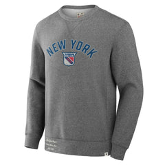New York Rangers Fanatics Decades Collection Legendary Fleece Pullover Sweatshirt - Heather Gray Sweatshirts