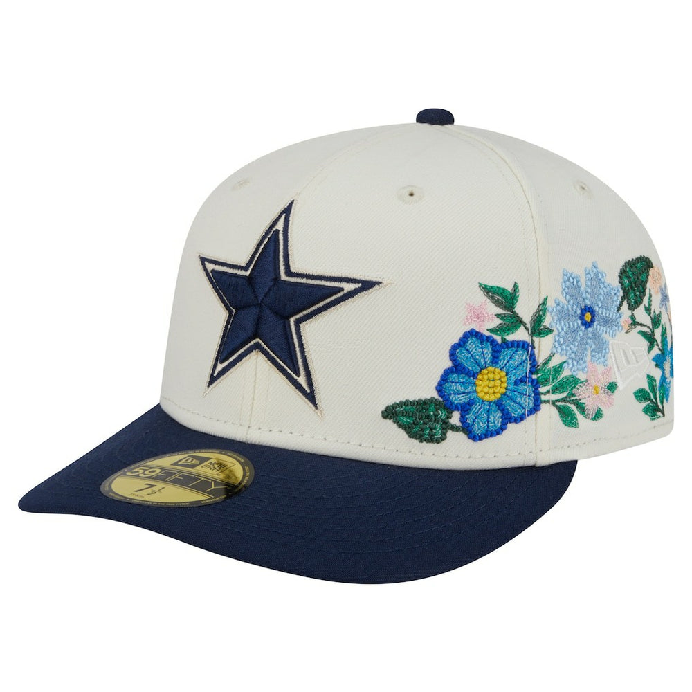 Dallas Cowboys New Era Tonal Florals 59FIFTY Fitted Hat - Cream/Navy outlet