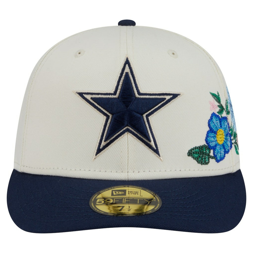 Dallas Cowboys New Era Tonal Florals 59FIFTY Fitted Hat - Cream/Navy outlet