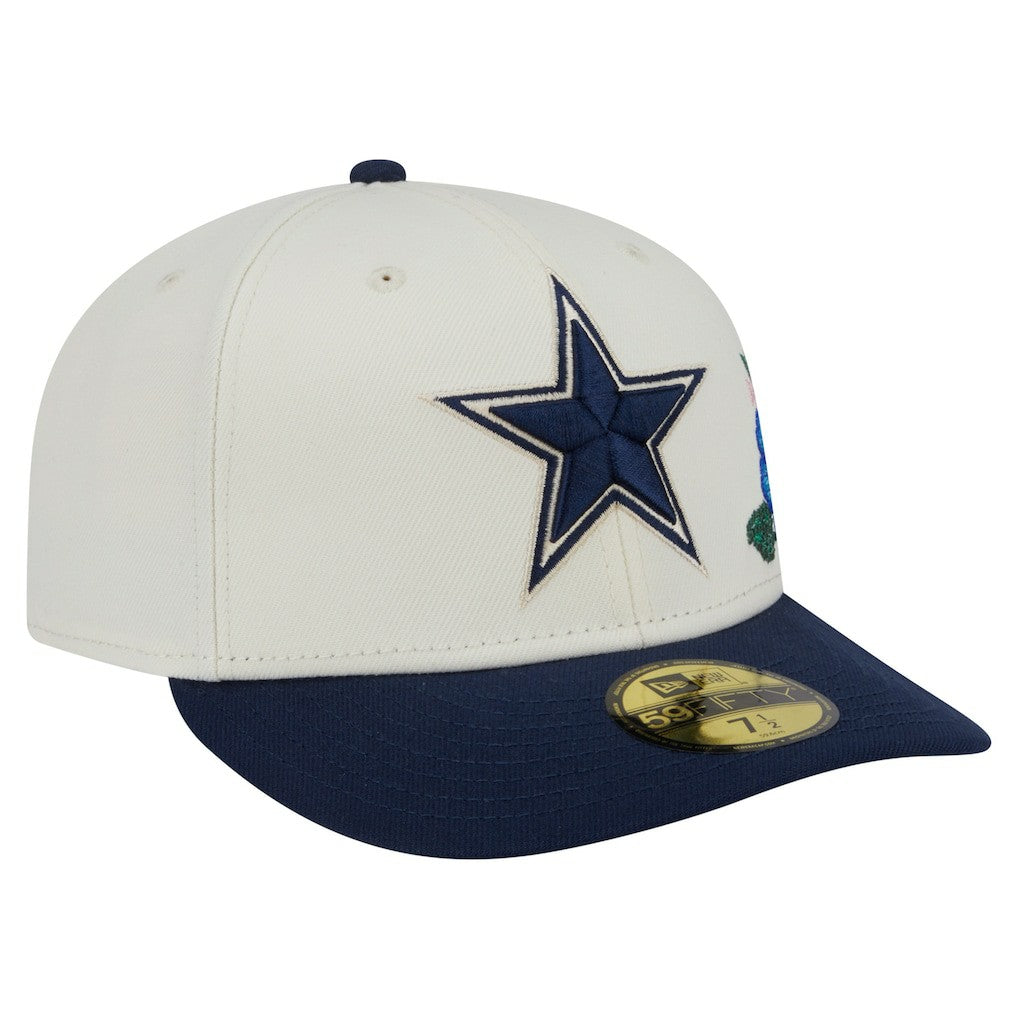 Dallas Cowboys New Era Tonal Florals 59FIFTY Fitted Hat - Cream/Navy outlet