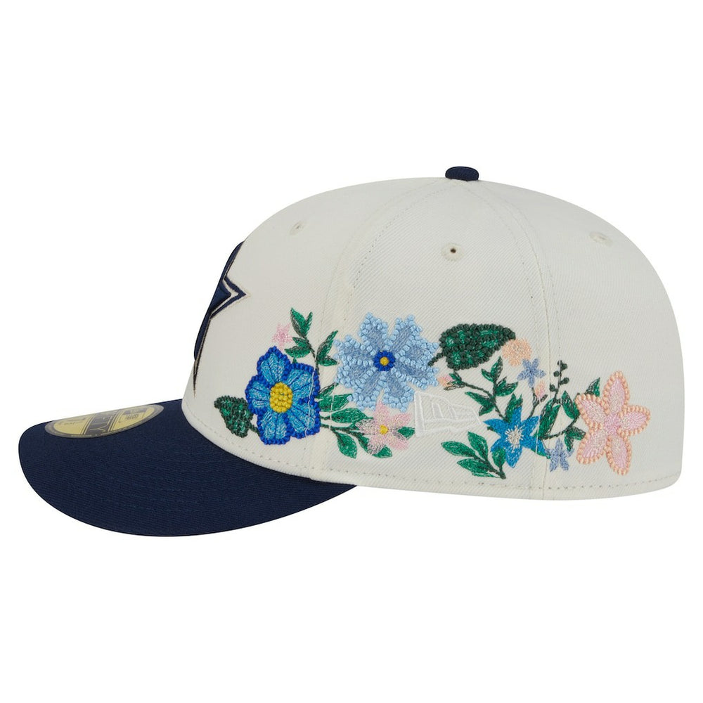 Dallas Cowboys New Era Tonal Florals 59FIFTY Fitted Hat - Cream/Navy outlet