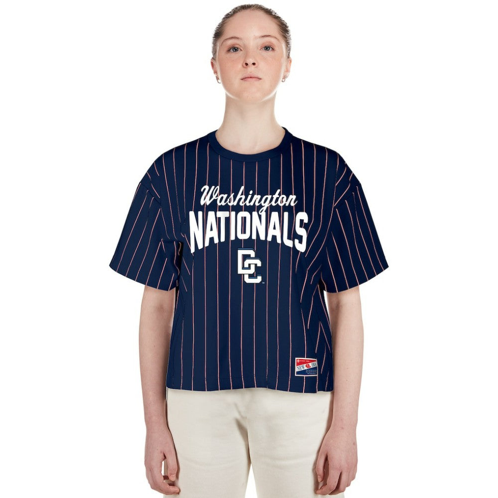 Washington Nationals Women's 2025 City Connect Pinstripe T-Shirt Navy