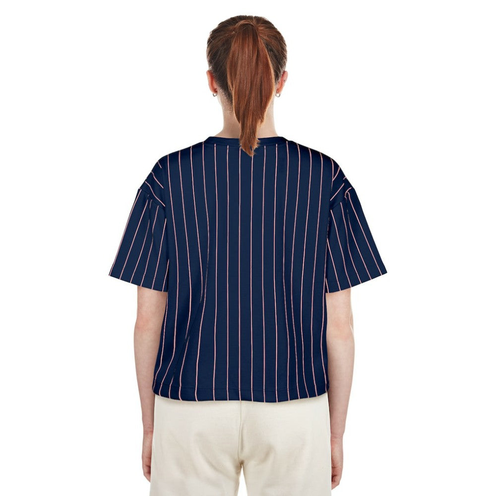 Washington Nationals Women's 2025 City Connect Pinstripe T-Shirt Navy