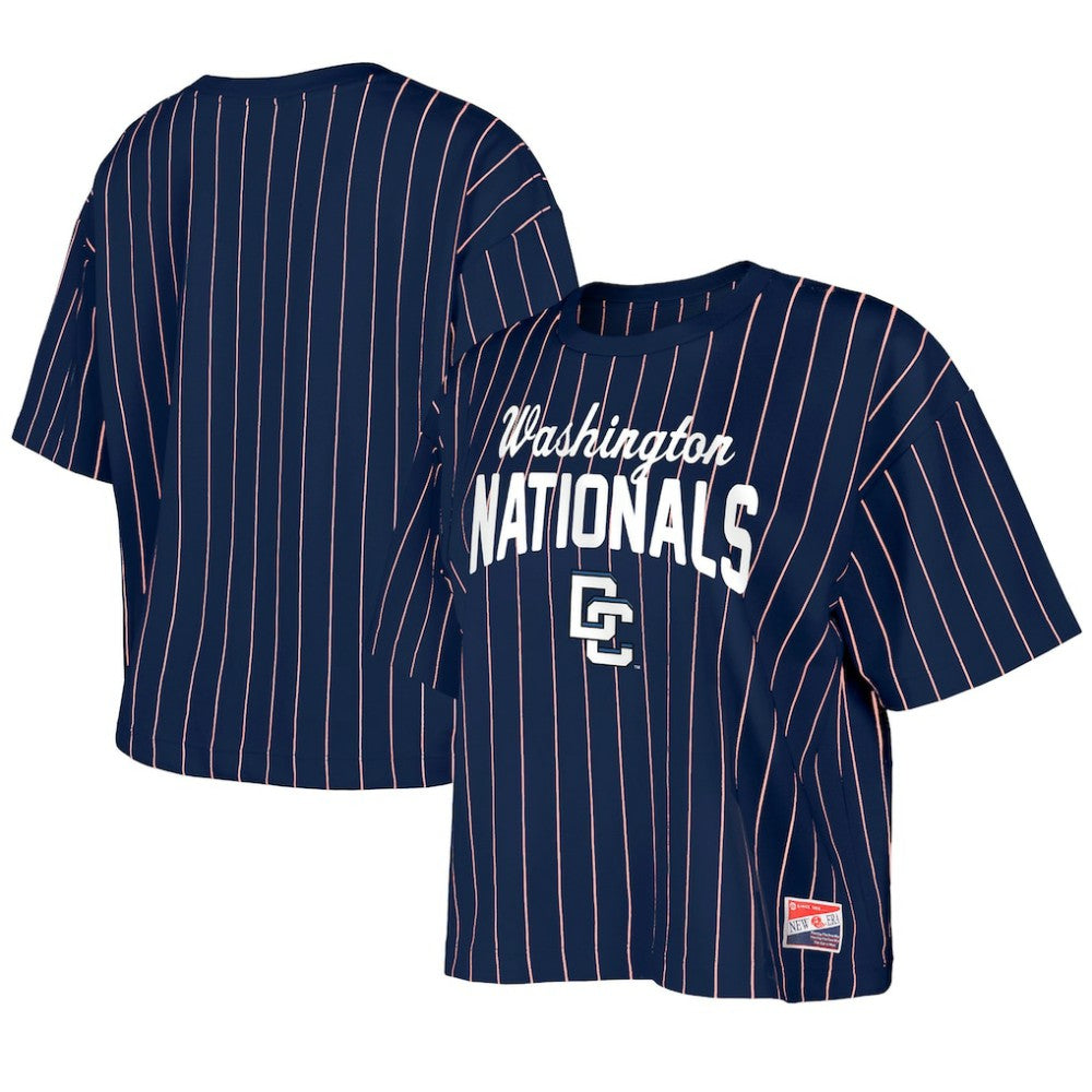 Washington Nationals Women's 2025 City Connect Pinstripe T-Shirt Navy
