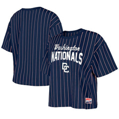 Washington Nationals Women's 2025 City Connect Pinstripe T-Shirt Navy
