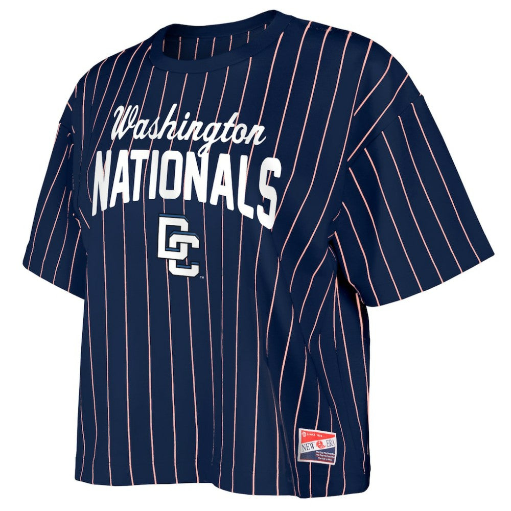 Washington Nationals Women's 2025 City Connect Pinstripe T-Shirt Navy