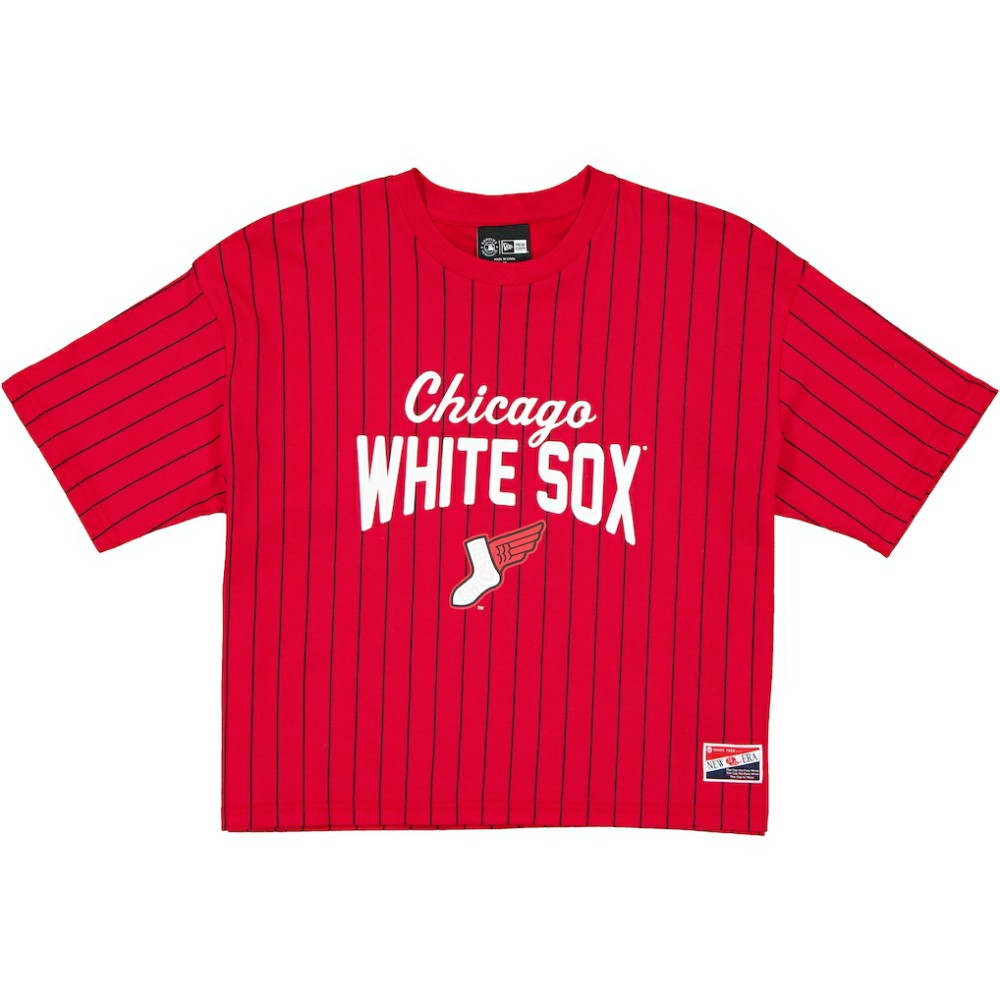 Chicago White Sox Women's 2025 City Connect Pinstripe T-Shirt Red/Black