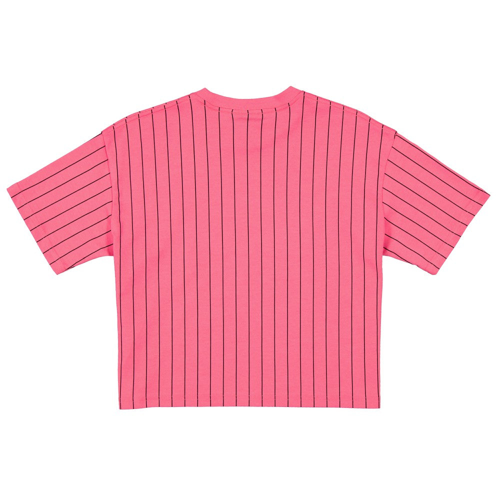 Miami Marlins Women's 2025 City Connect Pinstripe T-Shirt Pink