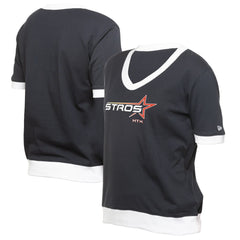 Houston Astros Women's 2025 City Connect Rhinestone V-Neck T-Shirt Navy