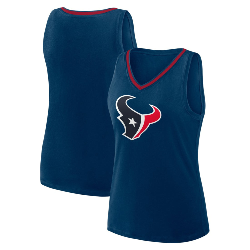 Houston Texans Logo Athletic Women's Plus Size Stellar Win V-Neck Tank Top - Navy outlet