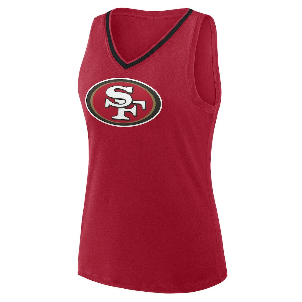 San Francisco 49ers Logo Athletic Women's Plus Size Stellar Win V-Neck Tank Top - Scarlet on sale