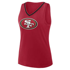 San Francisco 49ers Logo Athletic Women's Plus Size Stellar Win V-Neck Tank Top - Scarlet on sale