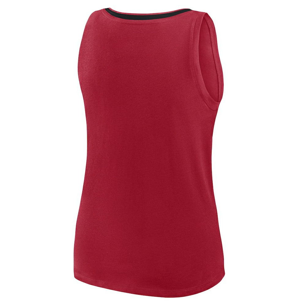 San Francisco 49ers Logo Athletic Women's Plus Size Stellar Win V-Neck Tank Top - Scarlet on sale
