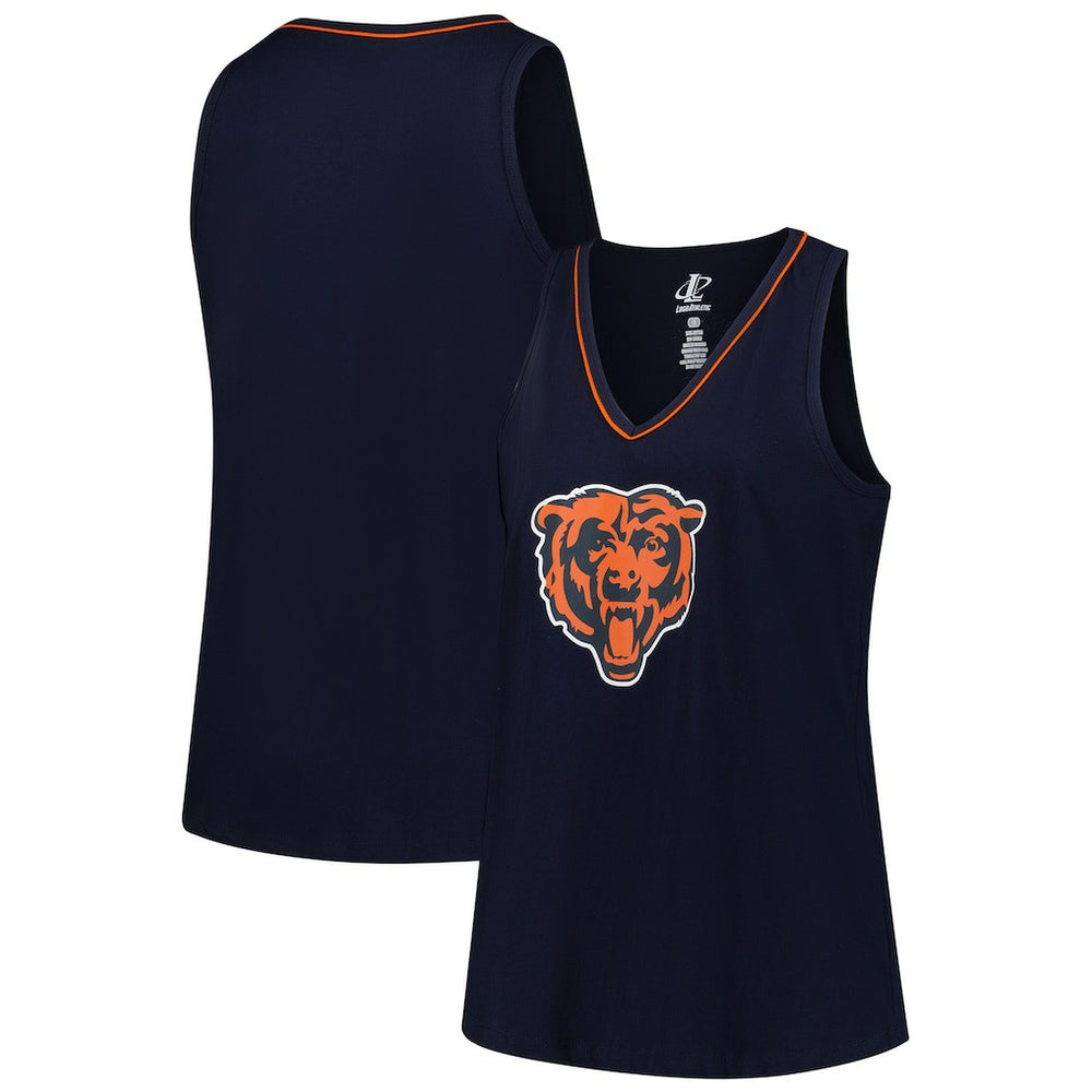 Chicago Bears Logo Athletic Women's Plus Size Stellar Win V-Neck Tank Top - Navy cheap