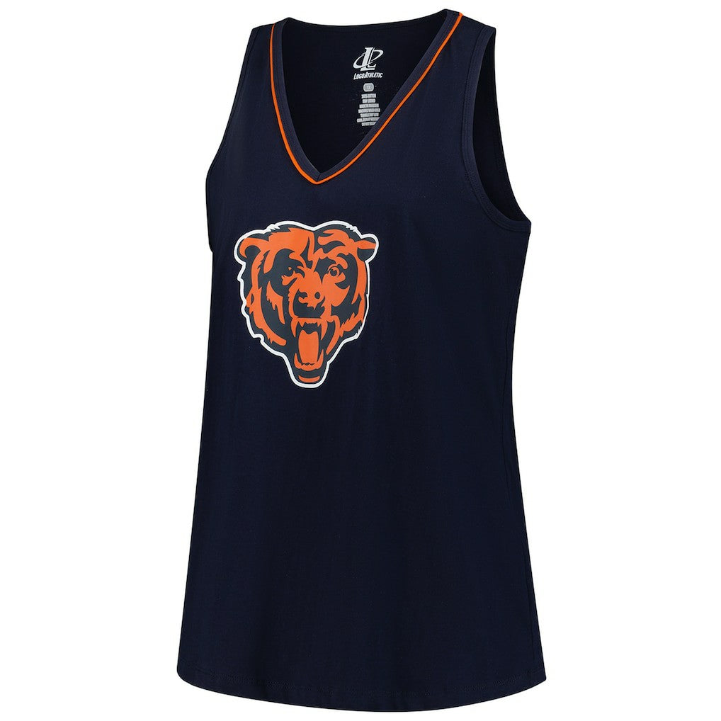 Chicago Bears Logo Athletic Women's Plus Size Stellar Win V-Neck Tank Top - Navy cheap