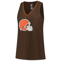 Cleveland Browns Logo Athletic Women's Plus Size Stellar Win V-Neck Tank Top - Brown cheap